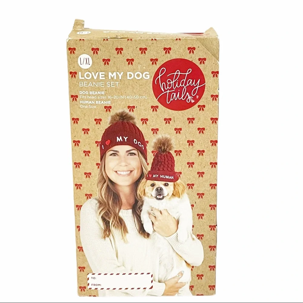 Dog Pet My Human My‎ Dog Knit Beanie Hat Picture Prop Family Photo L/XL NEW